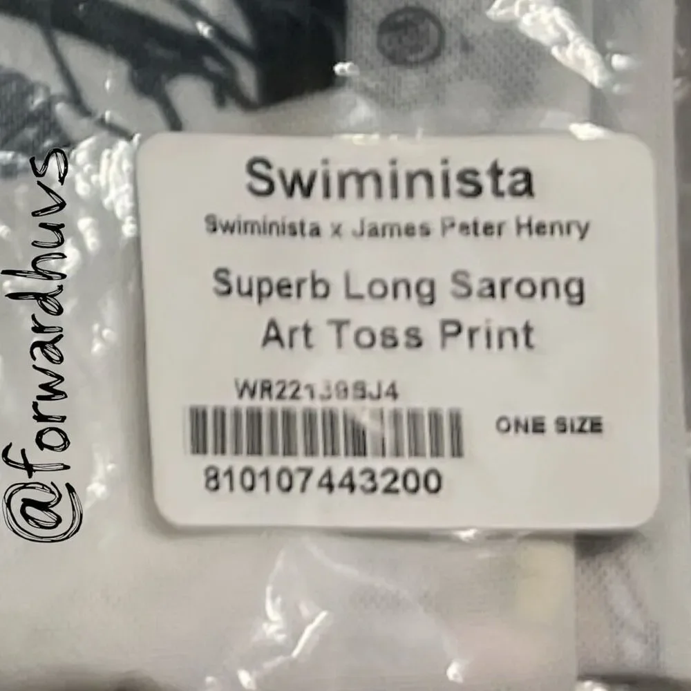 Swiminista x James Peter Henry Art Toss Superb Long Sarong One Size